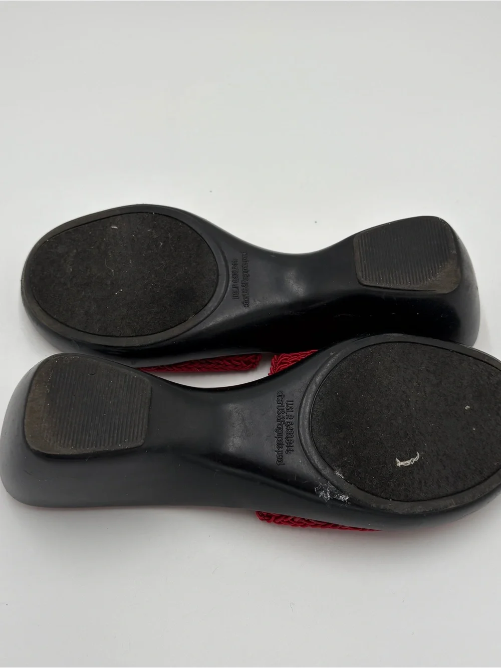 Vintage Y2K 90s Red Black Wedge Block Heel Mule Sandals Slides Women’s Size 8